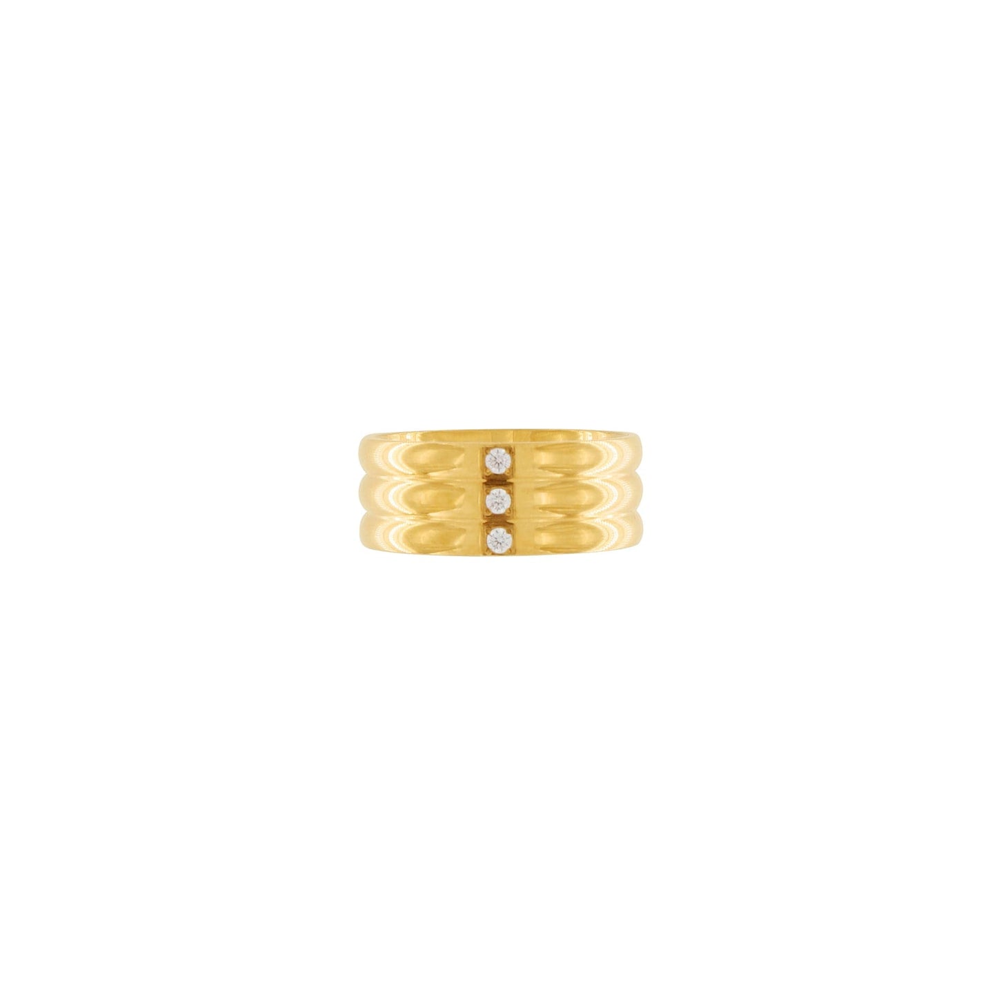 Joy Waterproof Clear CZ Triple Stone Ring 18K Gold PlatingIDansk Copenhagen