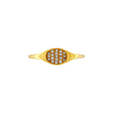 Joy Waterproof CZ Circle Signet Ring 18K Gold Plating, Dansk Copenhagen