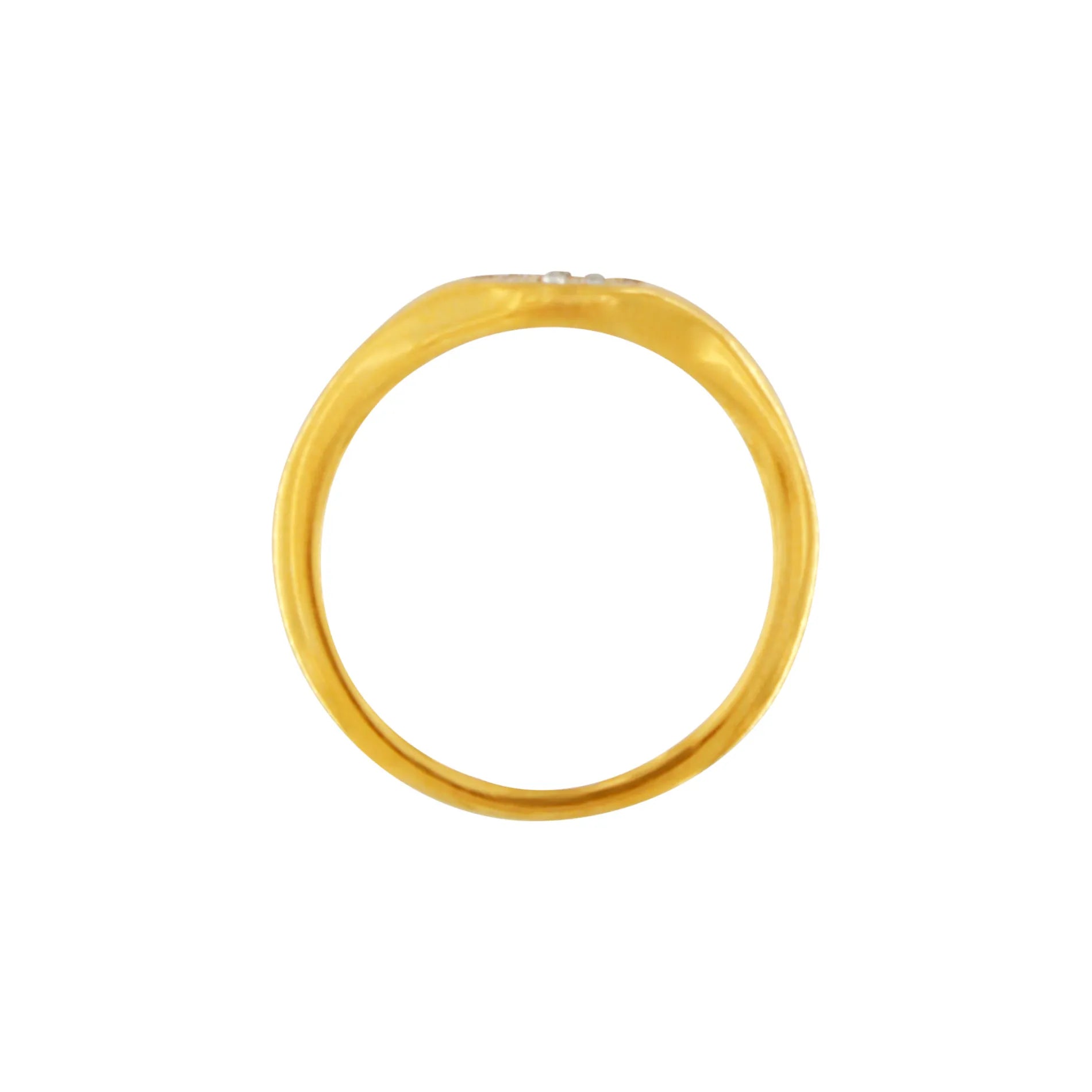 Joy Waterproof CZ Circle Signet Ring 18K Gold Plating, Dansk Copenhagen