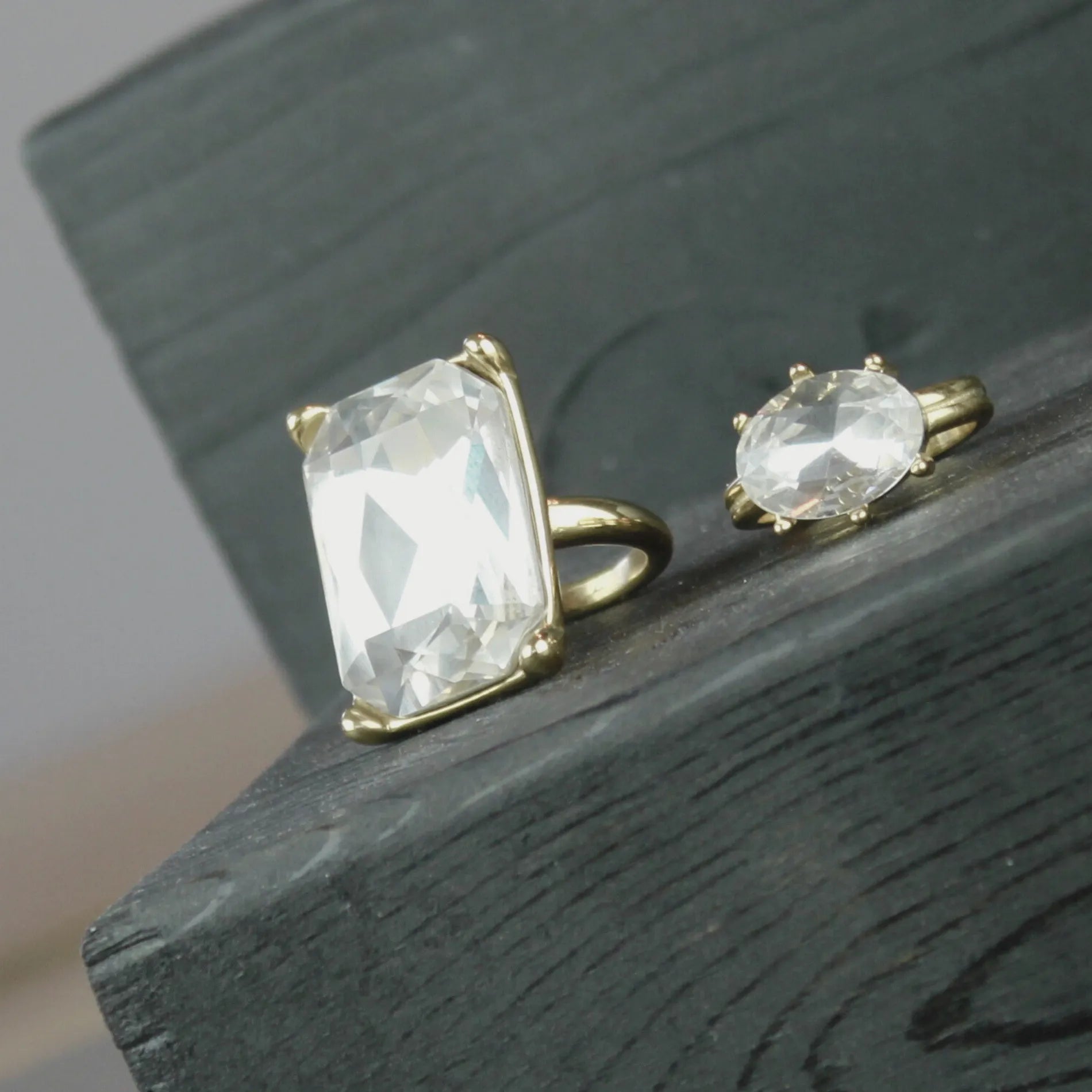 Joy Waterproof Clear CZ Mega Statement Ring 18K Gold Plating, Dansk Copenhagen
