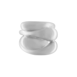 Courage Waterproof Brushed 4 Row Statement Ring Silver Plating