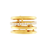 Joy Waterproof Bague Multi CZ Plaqué Or 18K
