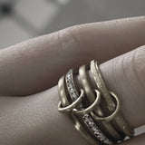 Joy Waterproof Bague Multi CZ Plaqué Or 18K