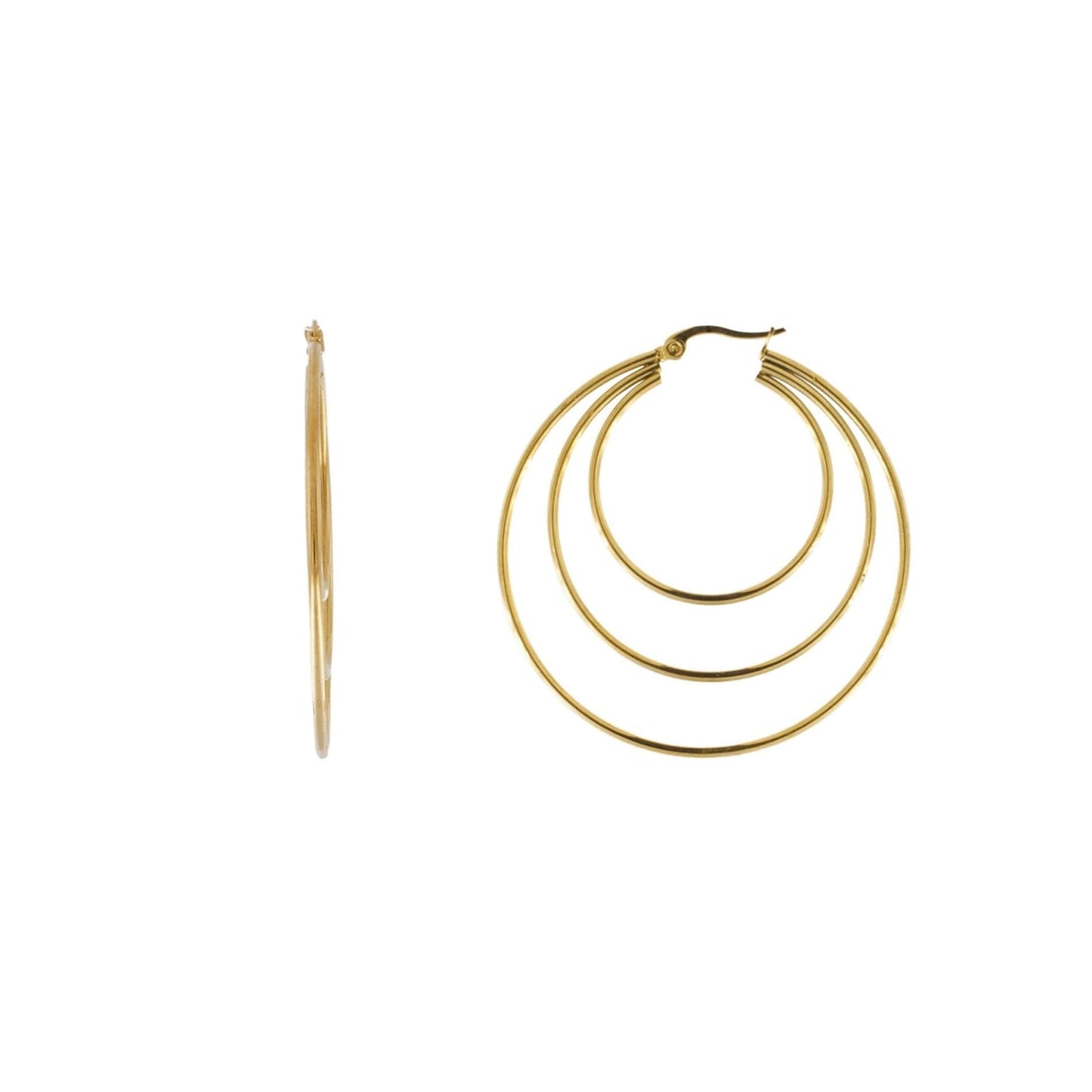 Courage Waterproof 3 Ring Statement Earring 18 Carat GoldIDansk Copenhagen