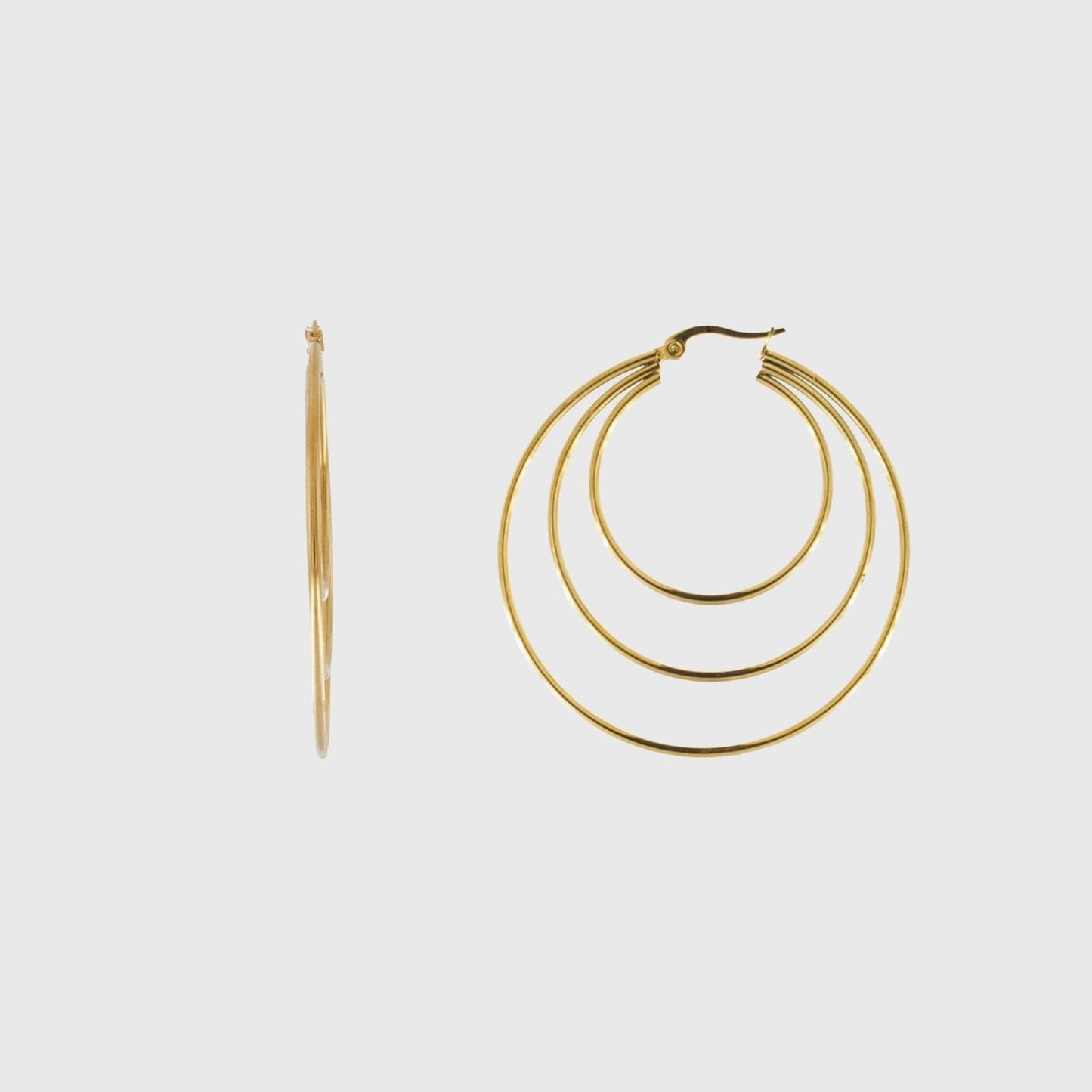 Courage Waterproof 3 Ring Statement Earring 18 Carat GoldIDansk Copenhagen