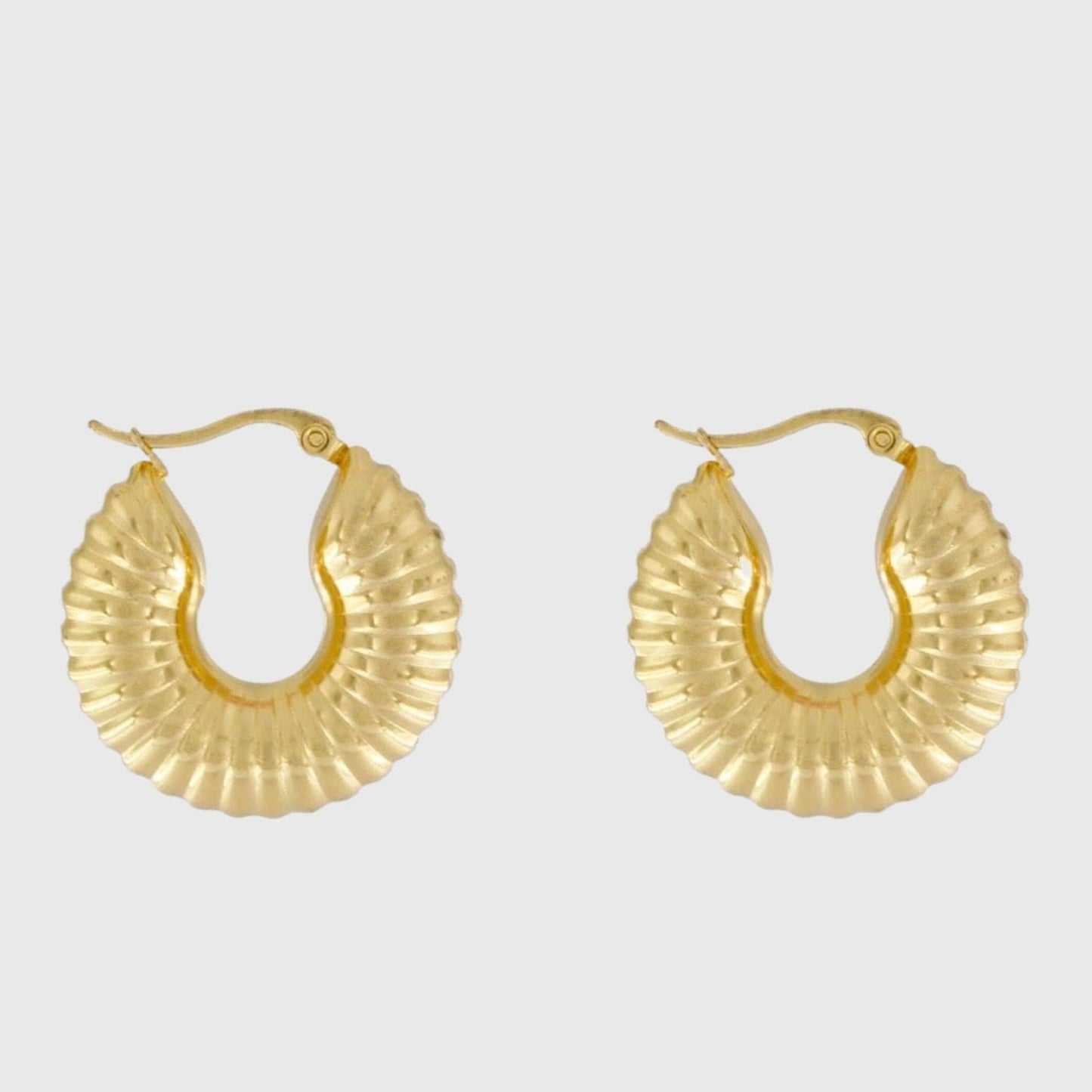 Courage Waterproof Ripple Statement Earring 18 Carat GoldIDansk Copenhagen