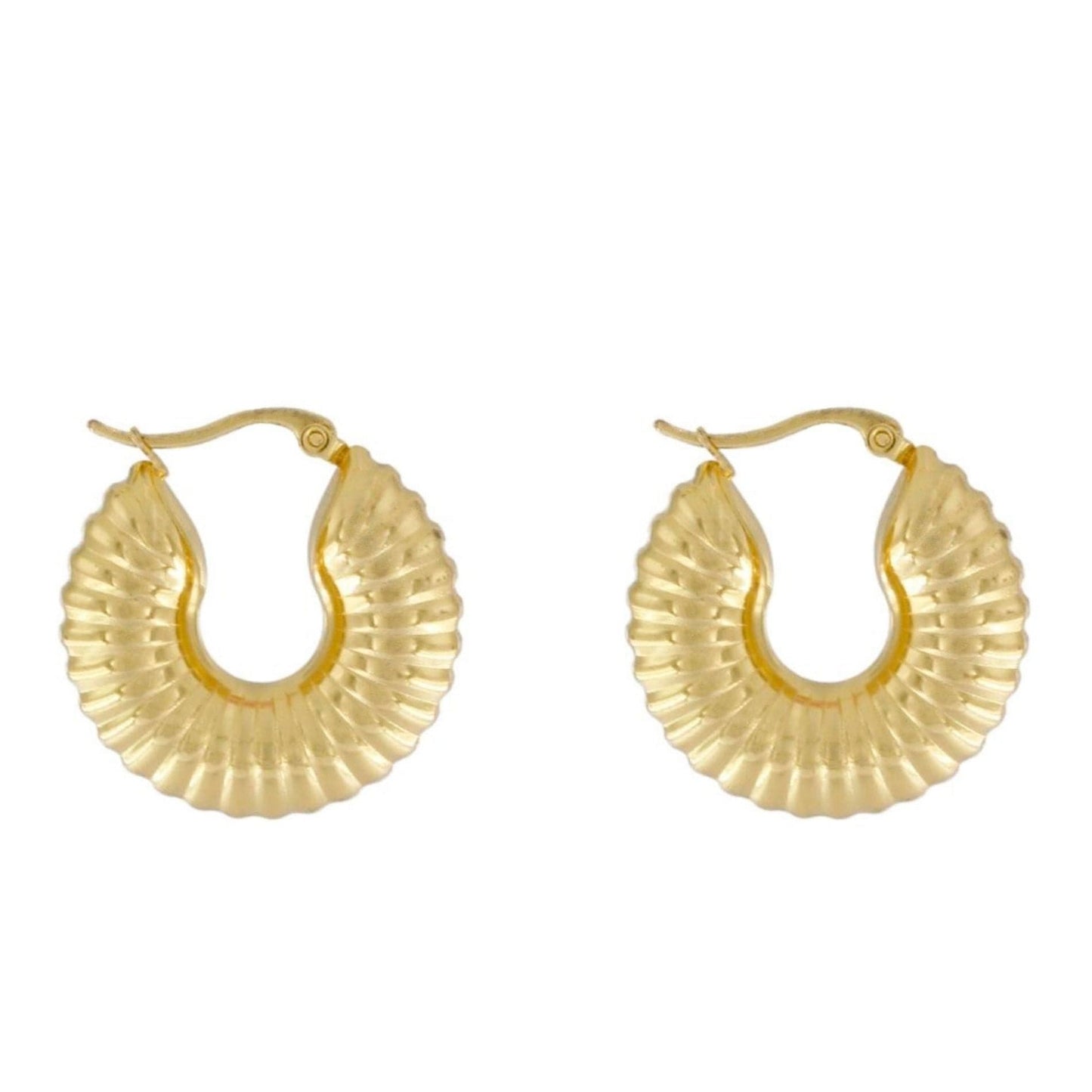 Courage Waterproof Ripple Statement Earring 18 Carat GoldIDansk Copenhagen