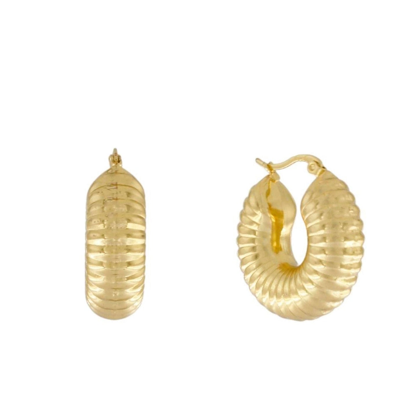 Courage Waterproof Ripple Statement Earring 18 Carat GoldIDansk Copenhagen