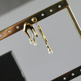 Joy Waterproof Assymetrical Lucky Pearl Earring 18K Gold Plating, Dansk Copenhagen