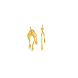 Joy Waterproof Assymetrical Lucky Pearl Earring 18K Gold Plating, Dansk Copenhagen