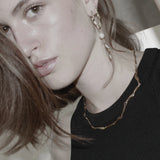 Joy Waterproof Organic Pearl Link Earring 18K Gold Plating, Dansk Copenhagen