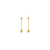 Passion Waterproof Long Smooth Double Drop Earring 18K Gold Plating, Dansk Copenhagen