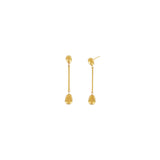 Passion Waterproof Long Smooth Double Drop Earring 18K Gold Plating, Dansk Copenhagen