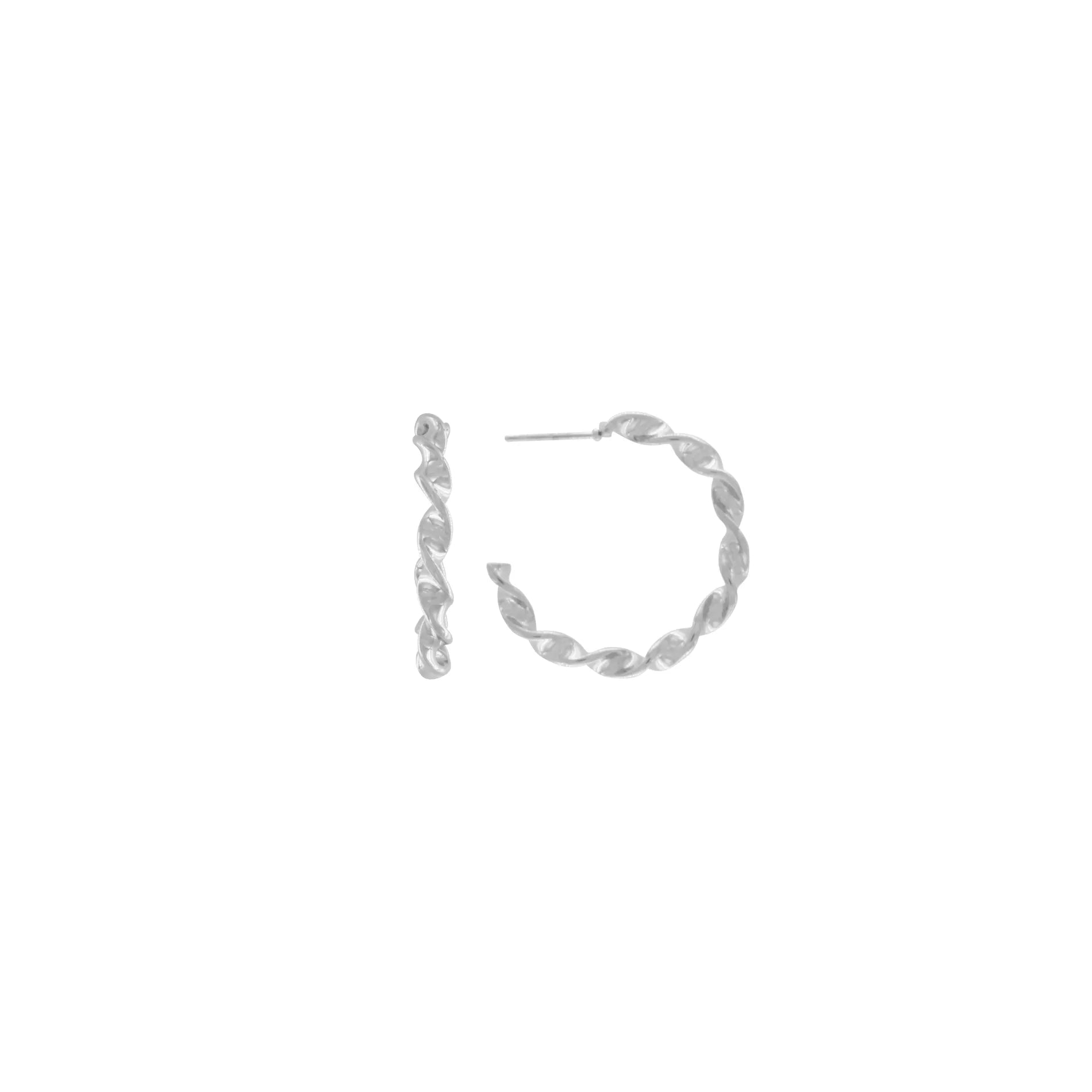 Passion Waterproof Short Twisted Hoop Silver Plating, Dansk Copenhagen