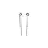 Passion Waterproof Long Knot Herringbone Earring Silver Plating, Dansk Copenhagen