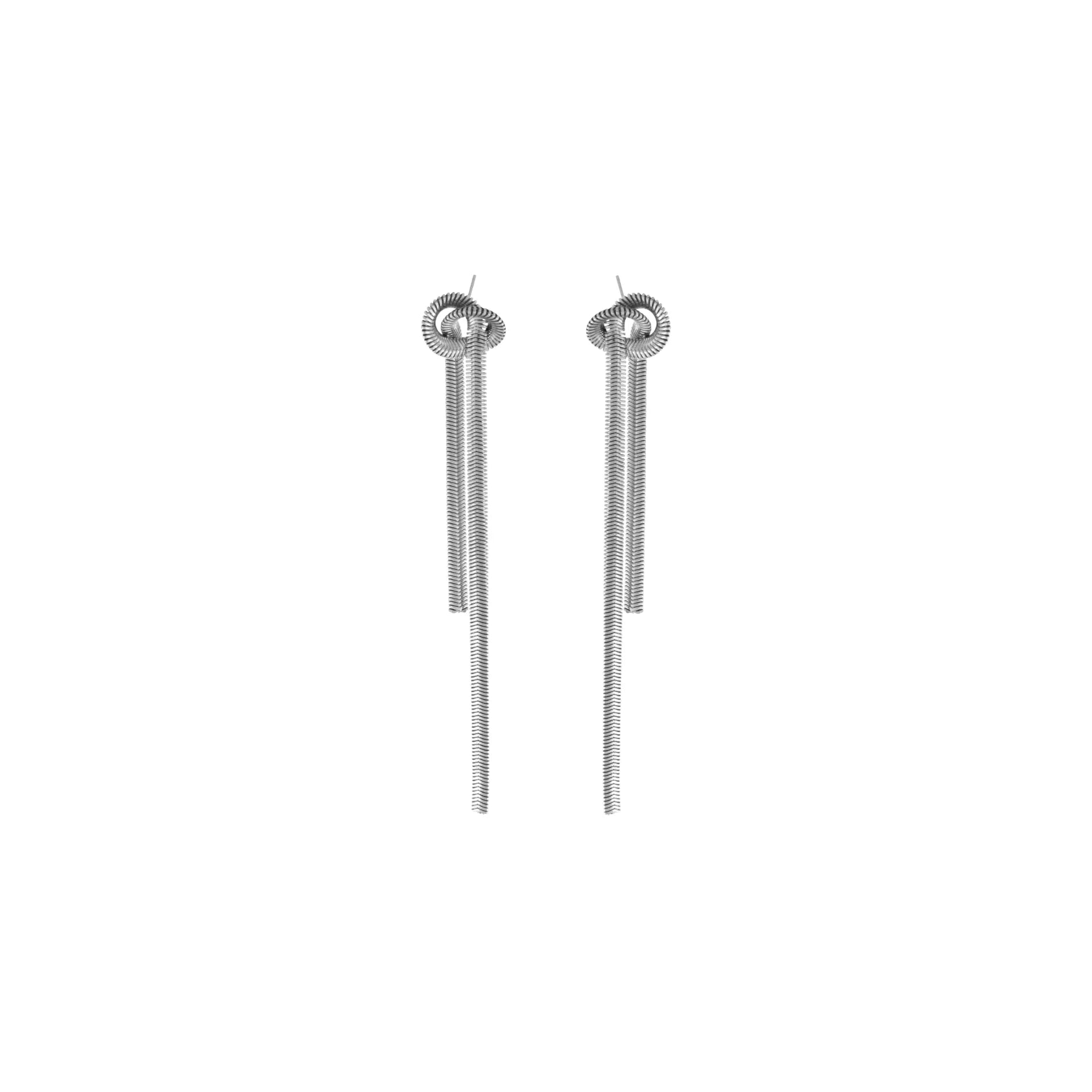 Passion Waterproof Long Knot Herringbone Earring Silver Plating, Dansk Copenhagen