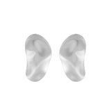Courage Waterproof Brushed Organic Post Earring Silver Plating