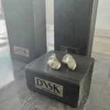 Courage Waterproof Brushed Organic Post Earring Silver Plating