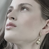 Courage Waterproof Brushed Oganic Statement Huggie Earring 18K Gold Plating
