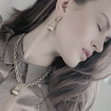Courage Waterproof Brushed Oganic Statement Huggie Earring 18K Gold Plating