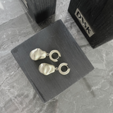 Courage Waterproof Brushed Oganic Statement Huggie Earring 18K Gold Plating
