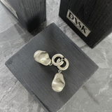Courage Waterproof Brushed Oganic Statement Huggie Earring 18K Gold Plating