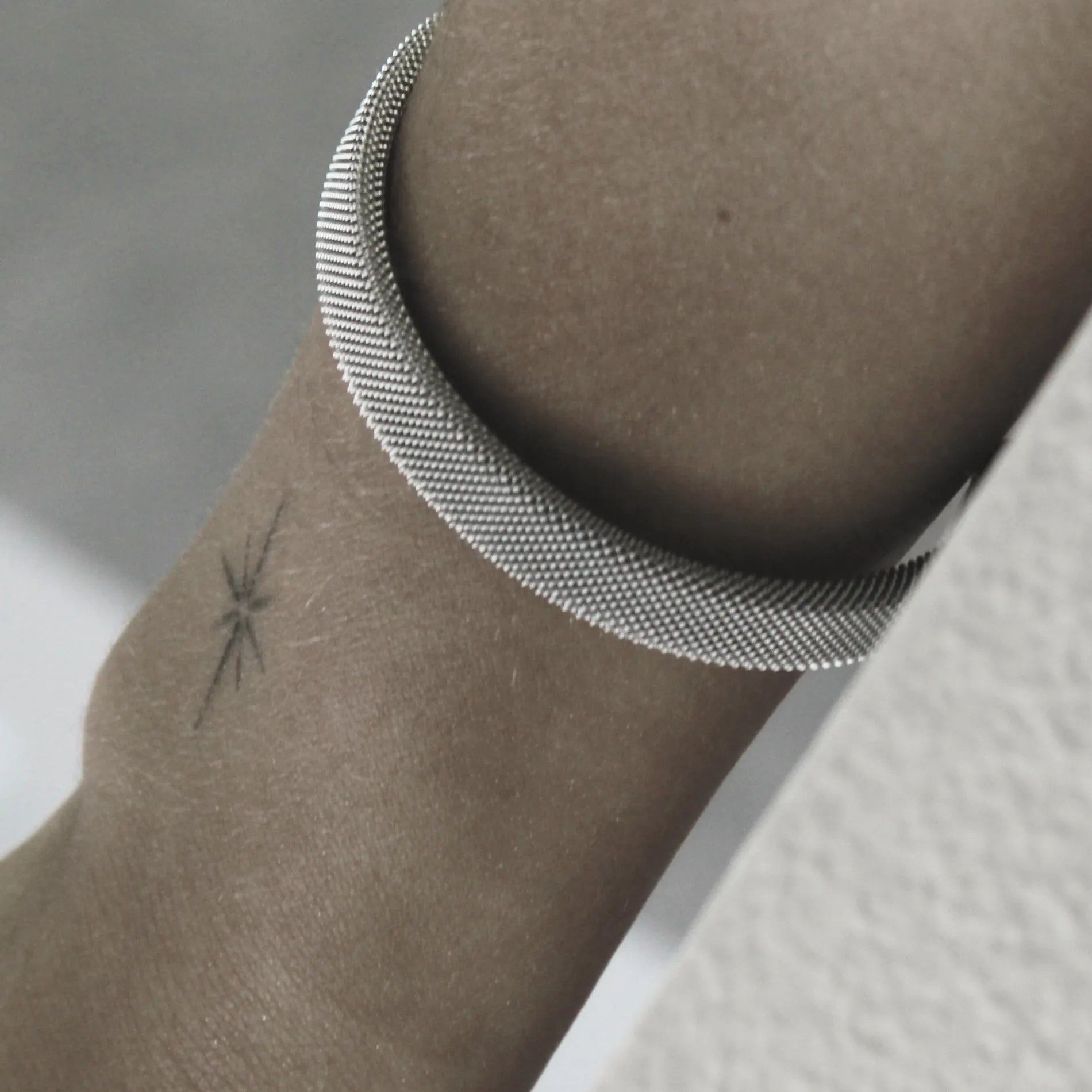 Passion Waterproof Mesh Cuff Bracelet Silver Plating, Dansk Copenhagen