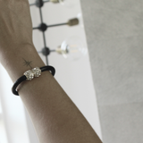 Audrey IN:STORE Magnet Crystal Leather Bracelet Gold Plating