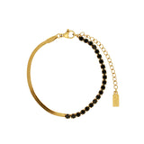 Joy Waterproof CZ & Herringbone Bracelet 18K Gold Plating, Dansk Copenhagen