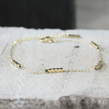 Passion Waterproof Square Mini Bead Bracelet 18K Gold Plating, Dansk Copenhagen