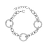 Courage Waterproof Hammered Ring Bracelet Silver Plating