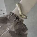 Courage Waterproof Brushed Organic Cuff Bracelet Silver Plating