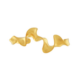 Courage Waterproof Brushed Braided Cuff Bracelet 18K Gold Plating
