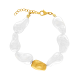 Joy Waterproof Short Pearl Statement Bracelet 18K Gold Plating
