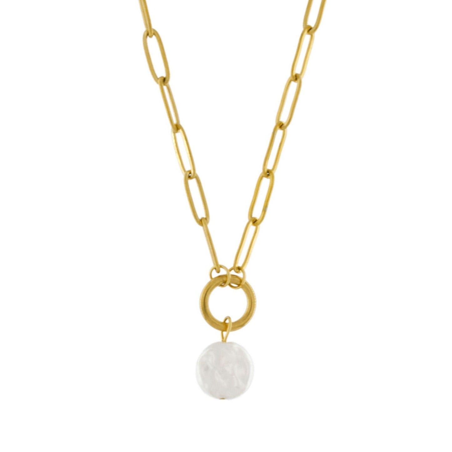 Love Waterproof 2in1 Heart & Pearl Necklace 18 Carat GoldIDansk Copenhagen