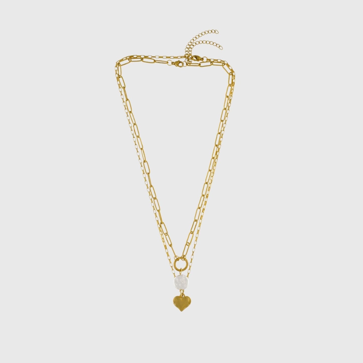 Love Waterproof 2in1 Heart & Pearl Necklace 18 Carat GoldIDansk Copenhagen