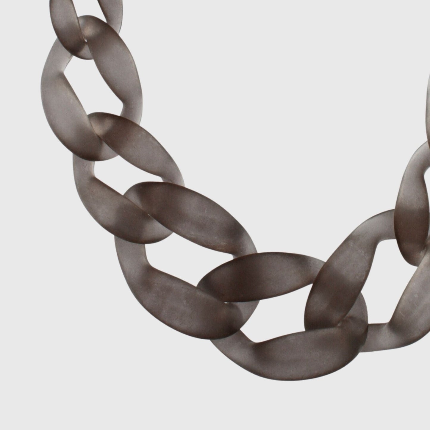 Courage Frosted Link Necklace, Grey