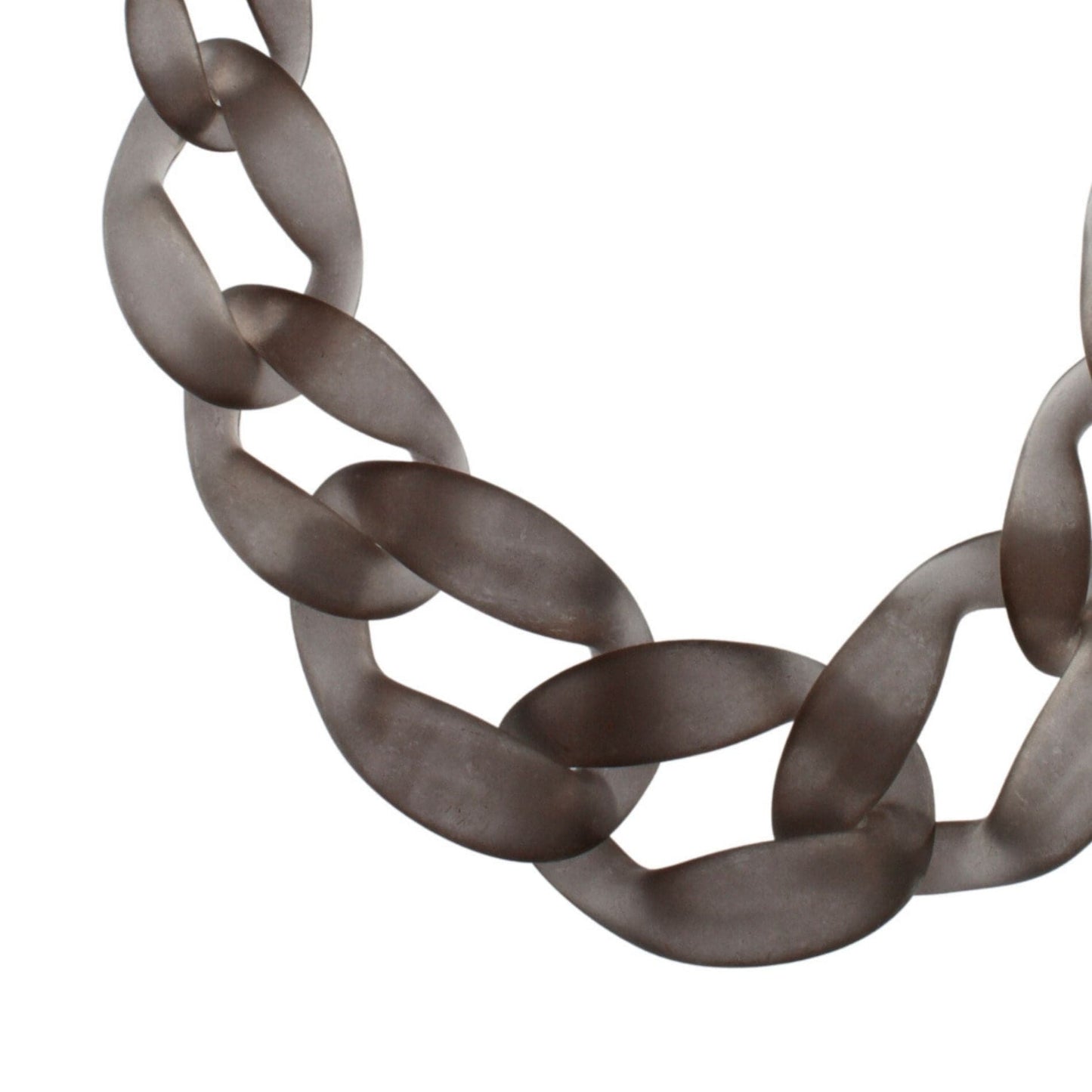 Courage Frosted Link Necklace, Grey