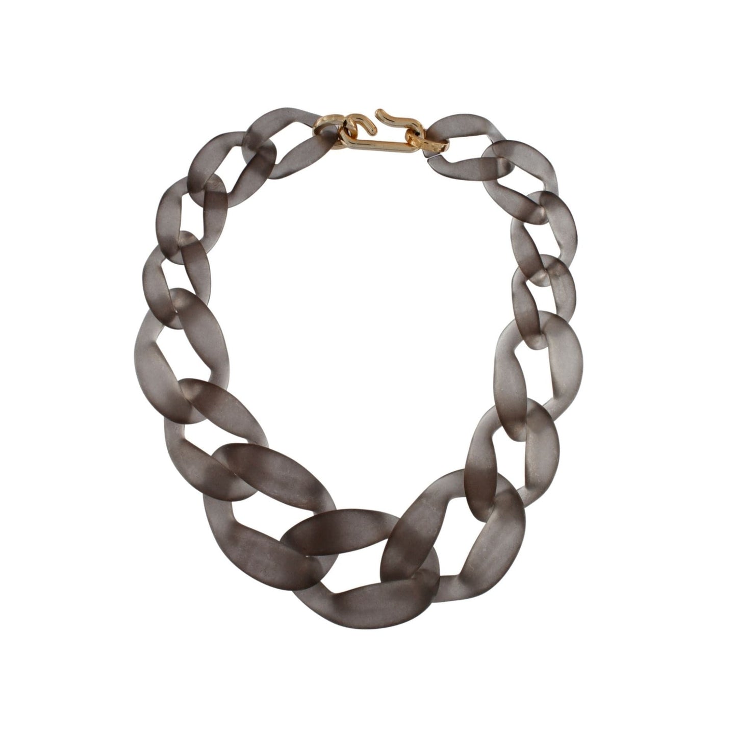 Courage Frosted Link Necklace, Grey