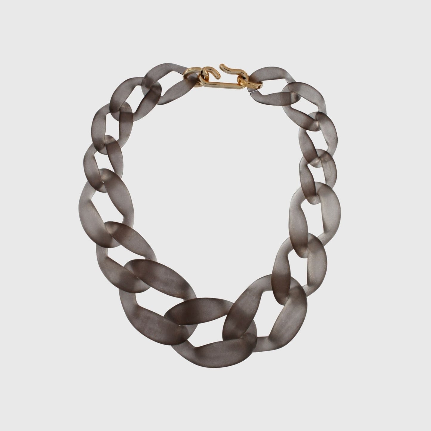 Courage Frosted Link Necklace, Grey