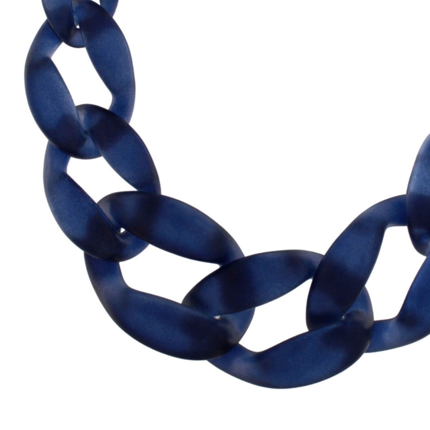 Courage Frosted Link Necklace, Blue