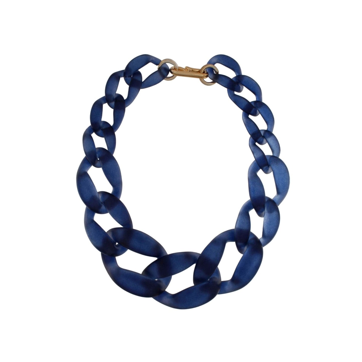 Courage Frosted Link Necklace, Blue