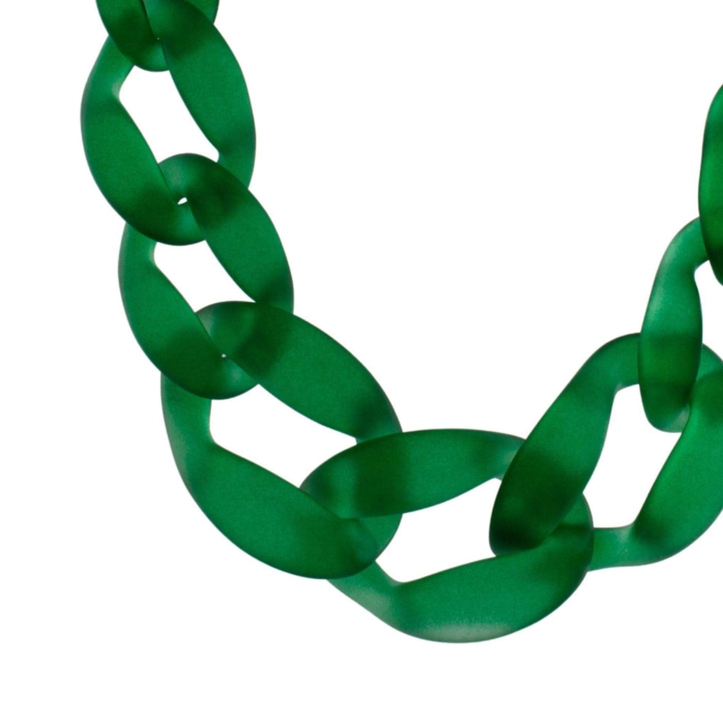 Courage Frosted Link Necklace, Green