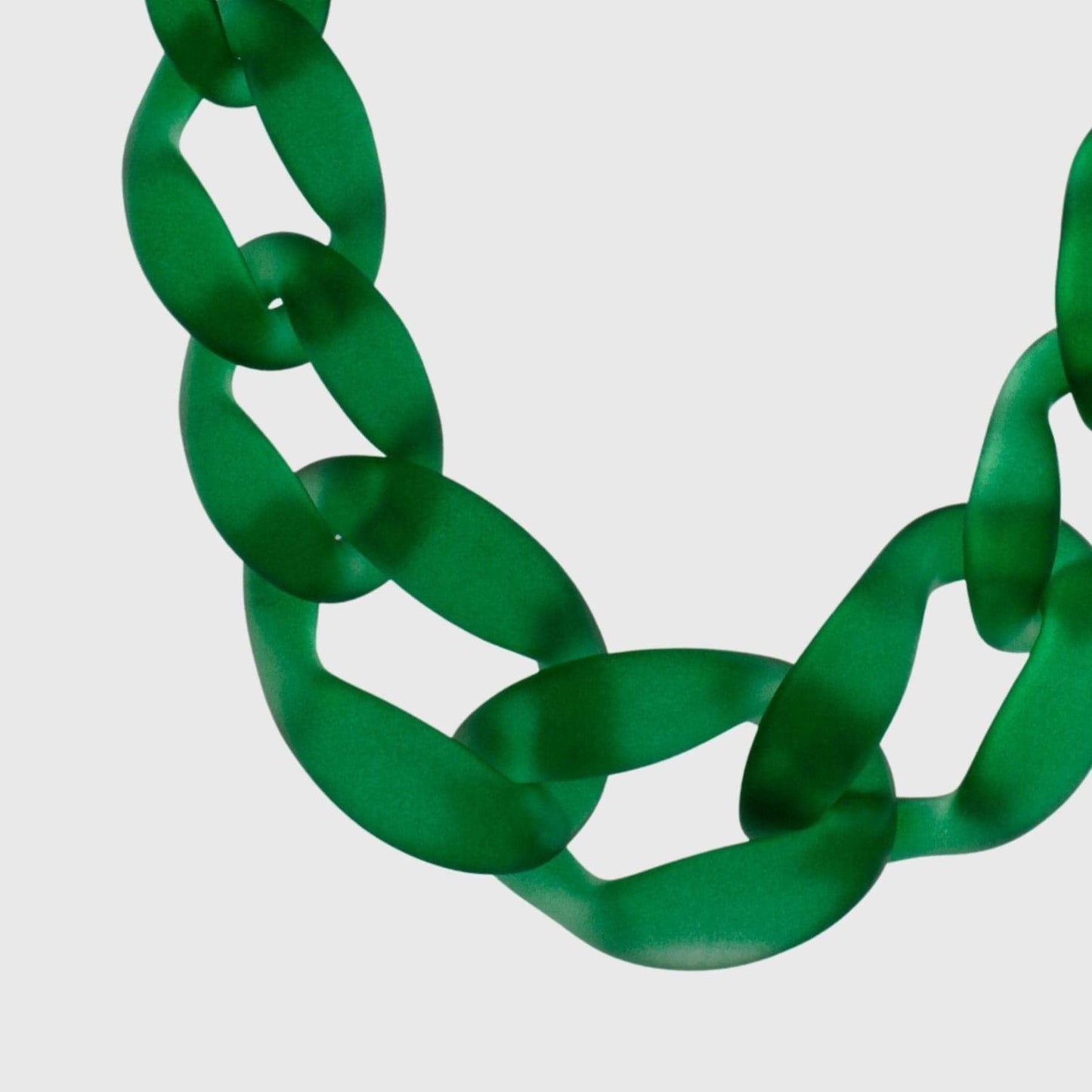 Courage Frosted Link Necklace, Green