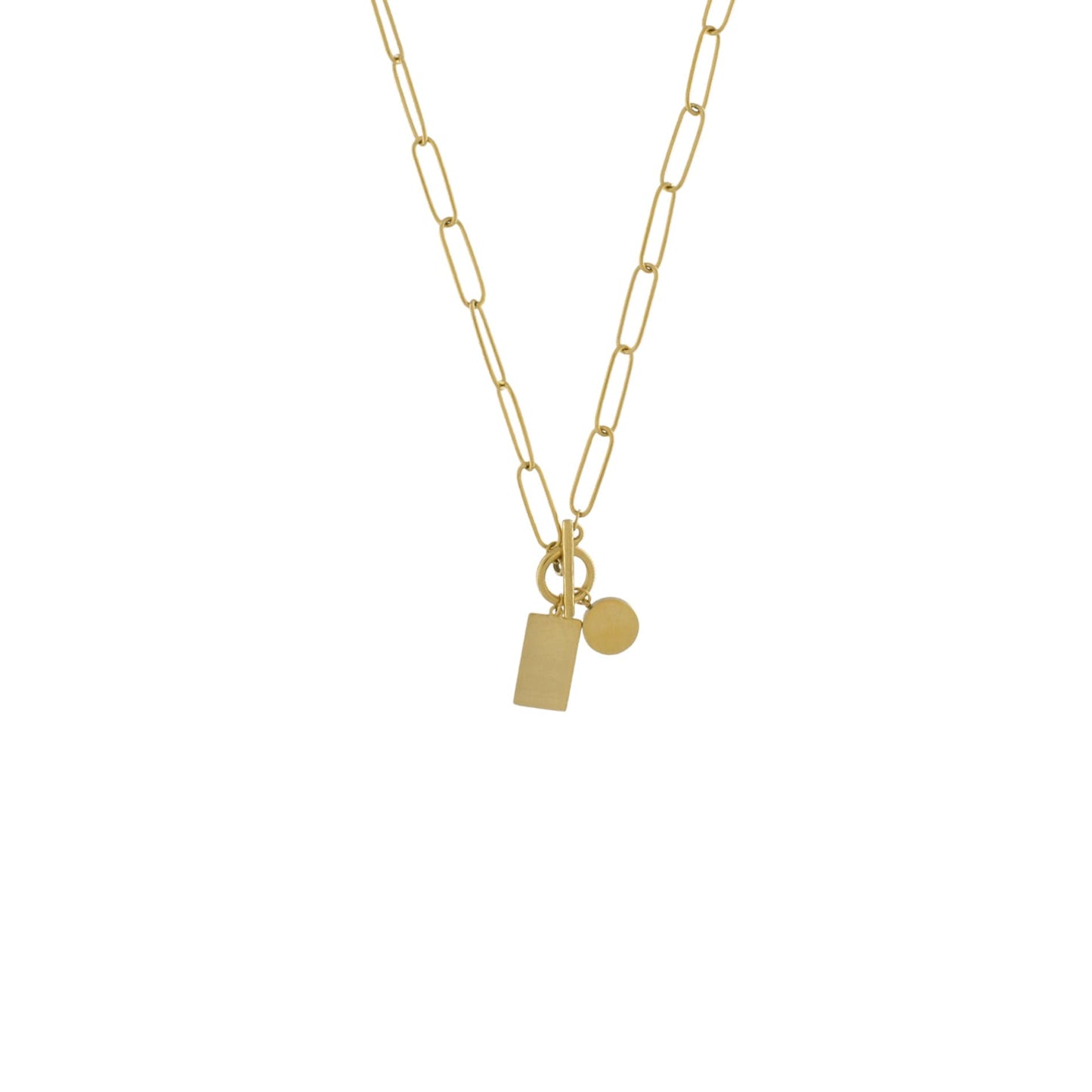 Courage Waterproof T-Bar Geometric Link Necklace 18K Gold PlatingIDansk Copenhagen