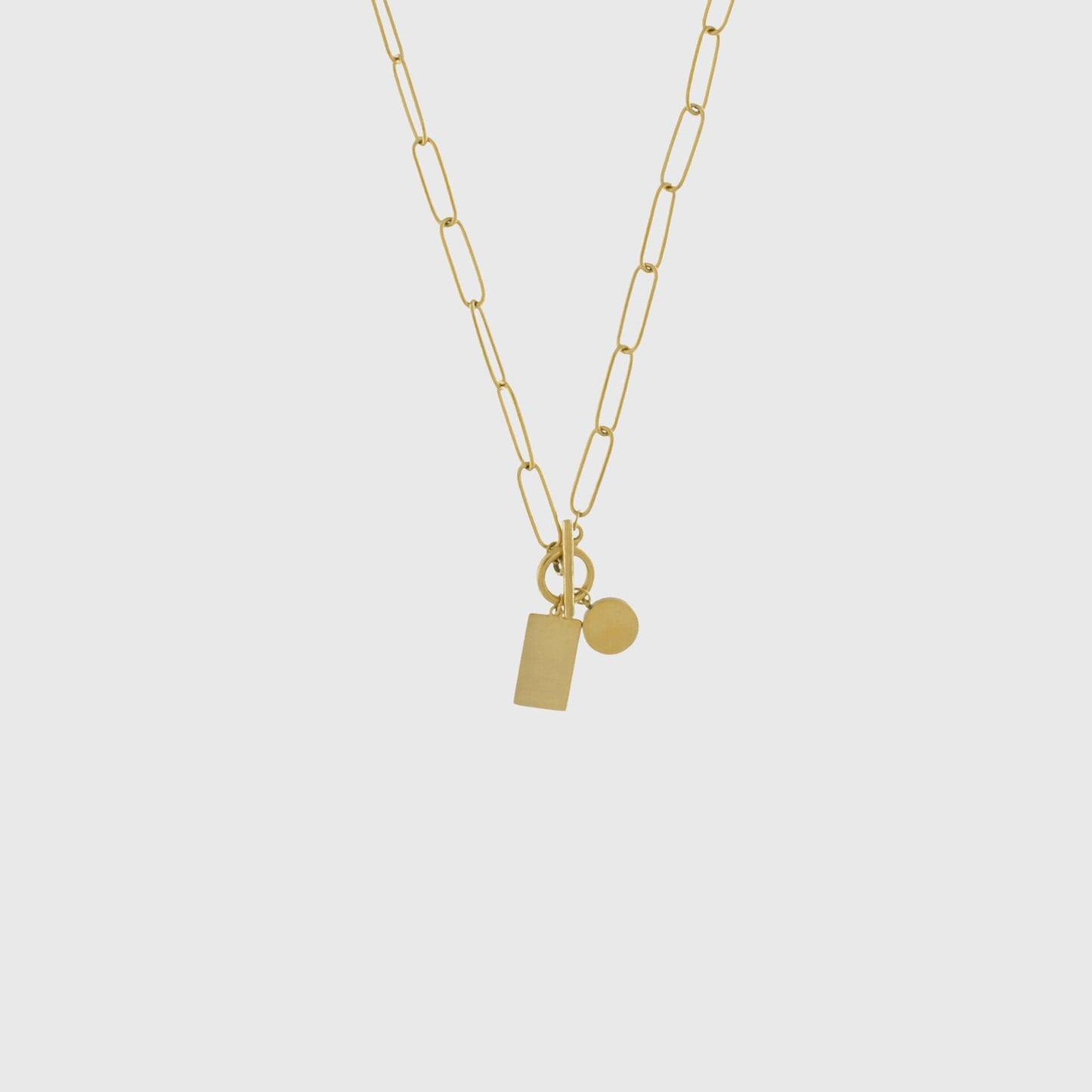 Courage Waterproof T-Bar Geometric Link Necklace 18K Gold PlatingIDansk Copenhagen
