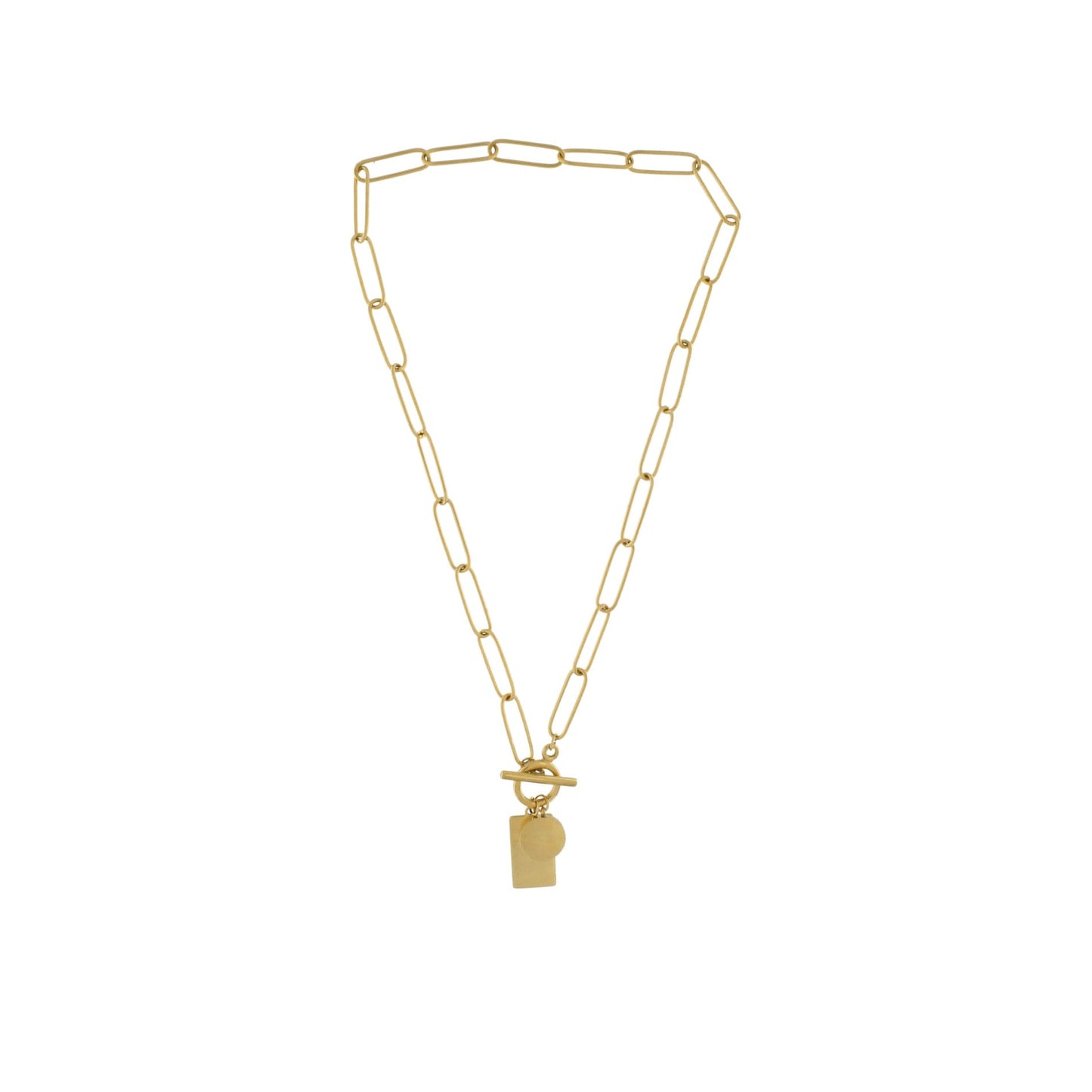 Courage Waterproof T-Bar Geometric Link Necklace 18K Gold PlatingIDansk Copenhagen