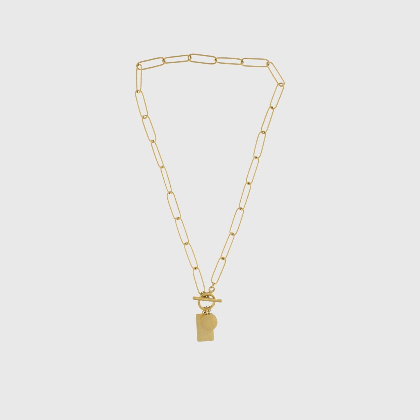 Courage Waterproof T-Bar Geometric Link Necklace 18K Gold PlatingIDansk Copenhagen