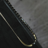 Joy Waterproof CZ & Herringbone Necklace 18K Gold Plating, Dansk Copenhagen
