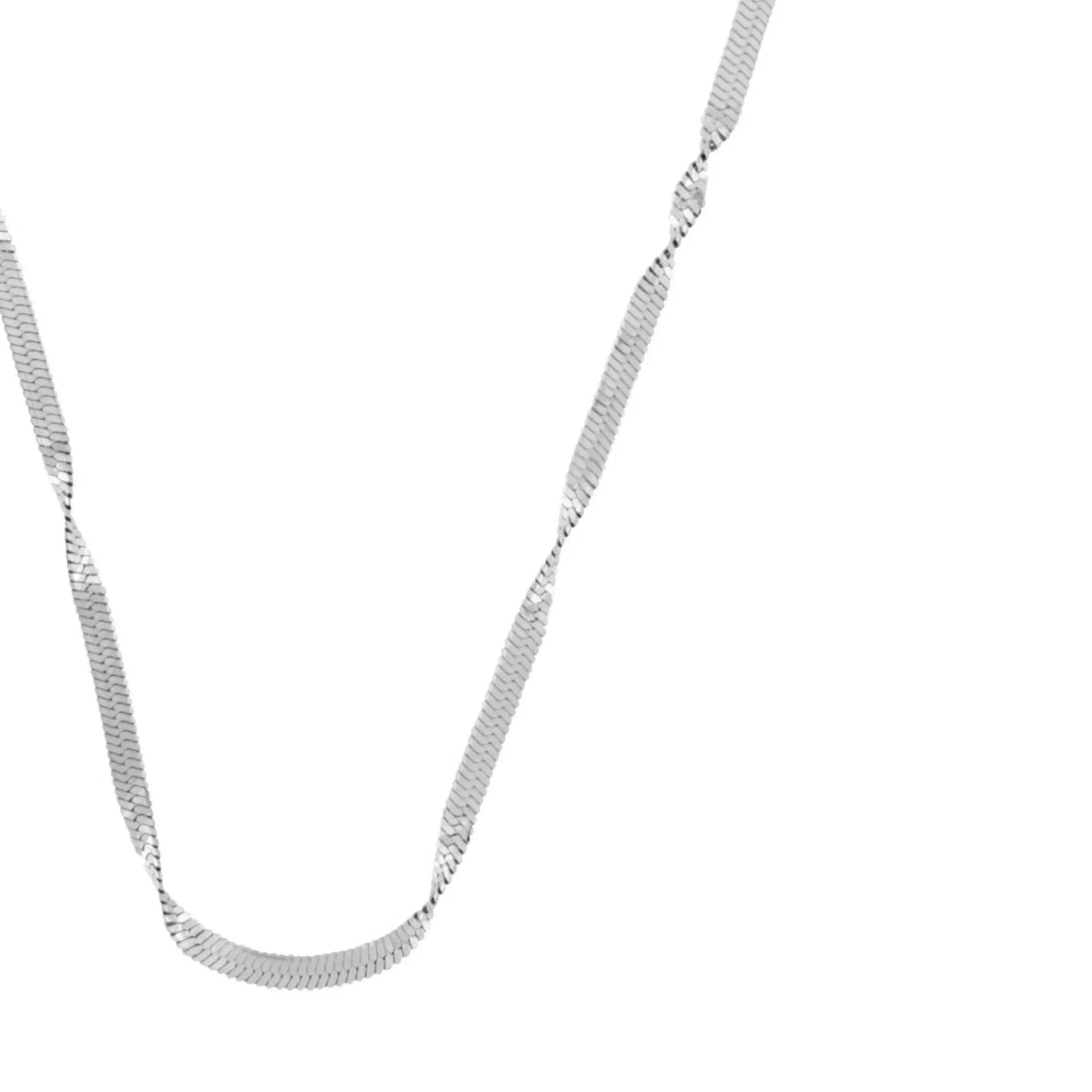 Passion Waterproof Twisted 2mm Herringbone Necklace Silver Plating, Dansk Copenhagen